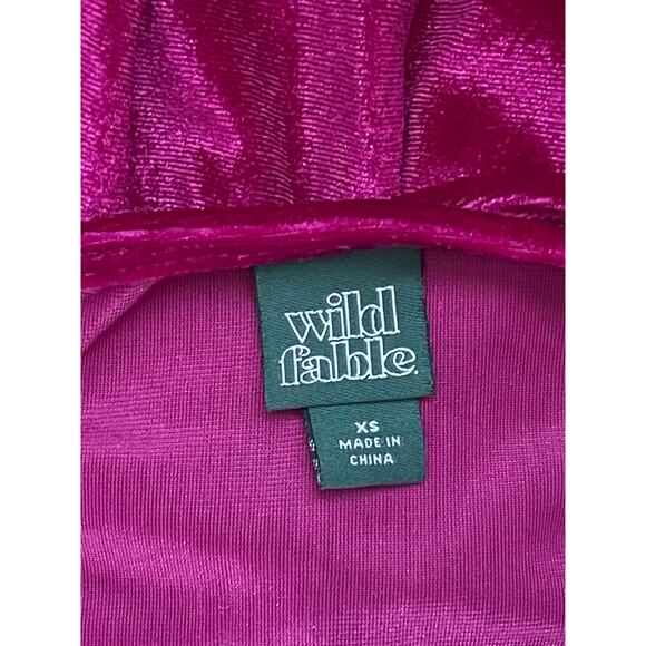 Wild Fable Fuchsia Velvet Mini Dress XS - Picture 5 of 5